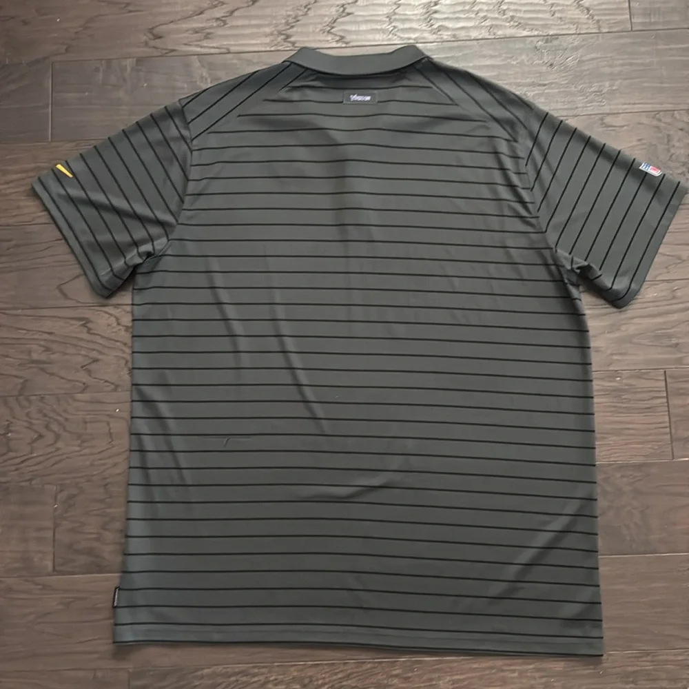 Nike Men's Black Polo with Subtle Stripes